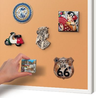 Tablero magnético de pared para imanes con marco blanco Naranja pastel