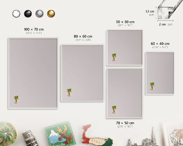 Tablero magnético de pared para imanes con marco blanco Gris ceniza