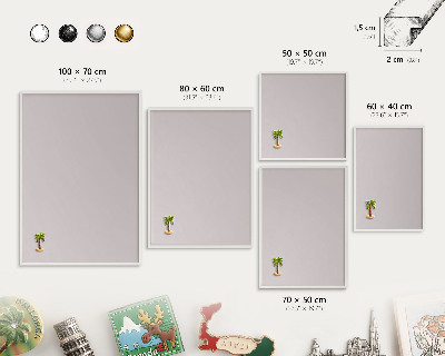 Tablero magnético de pared para imanes con marco blanco Gris ceniza