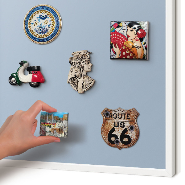 Tablero magnético de pared para imanes con marco blanco Azul pastel