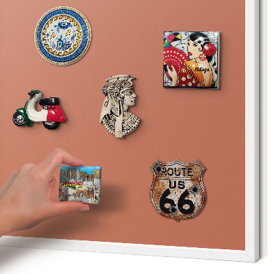Tablero magnético de pared para imanes con marco blanco Color ladrillo