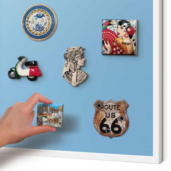Tablero magnético de pared para imanes con marco blanco Color azul
