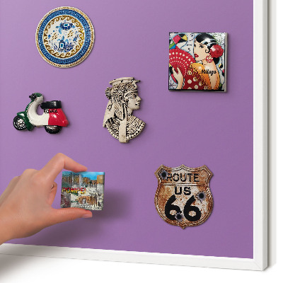 Tablero magnético de pared para imanes con marco blanco Violeta