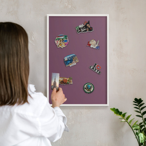 Tablero magnético metálico para souvenirs en color blanco Color púrpura