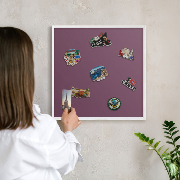 Tablero magnético metálico para souvenirs en color blanco Color púrpura