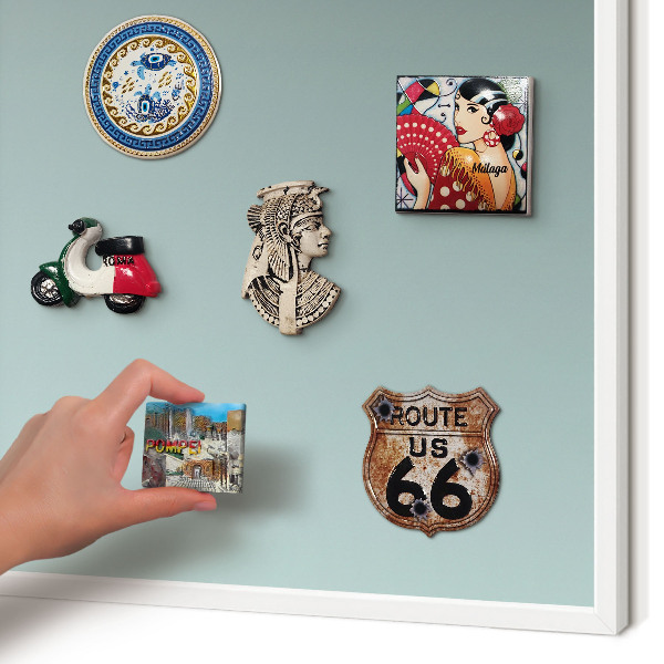 Tablero magnético de pared para imanes con marco blanco Degradado turquesa