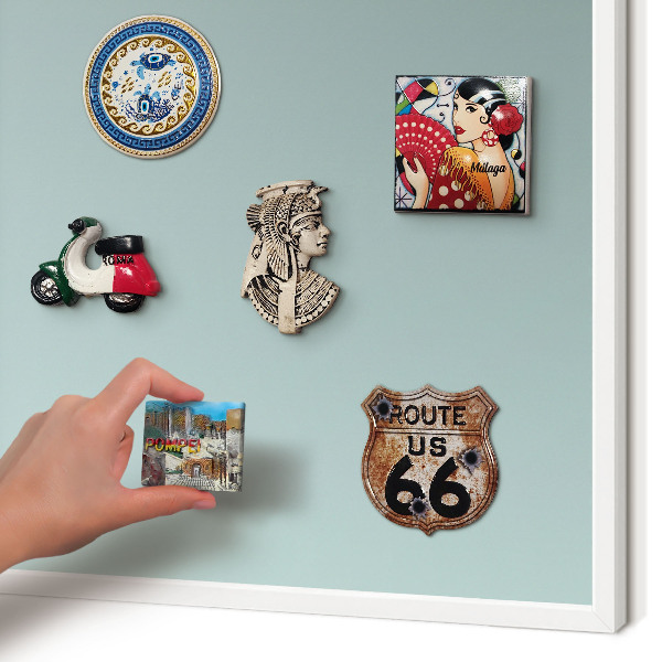 Tablero magnético de pared para imanes con marco blanco Degradado turquesa