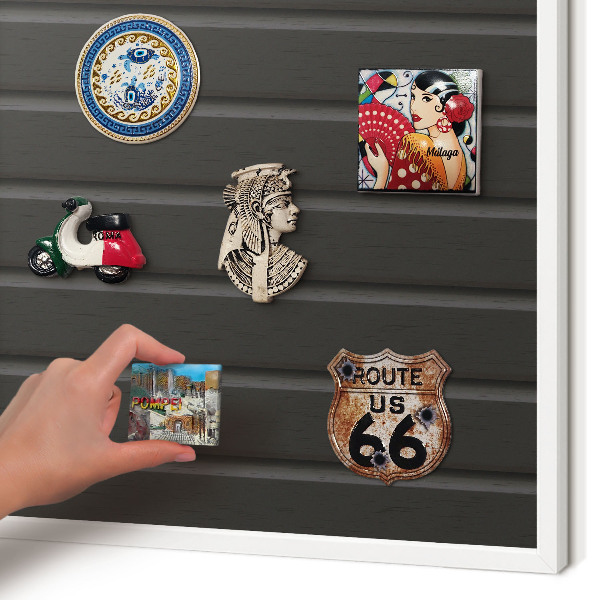 Tablero magnético metálico para souvenirs en color blanco Textura del panel