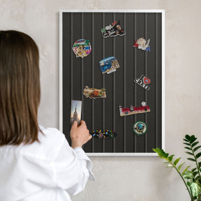 Tablero magnético metálico para souvenirs en color blanco Textura del panel
