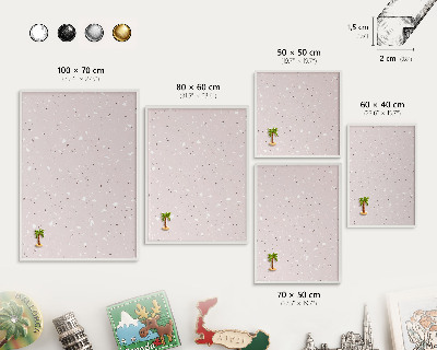 Tablero magnético metálico para souvenirs en color blanco Terrazo moderno