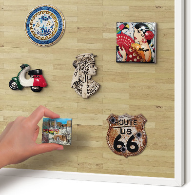 Tablero magnético metálico para souvenirs en color blanco Textura de madera