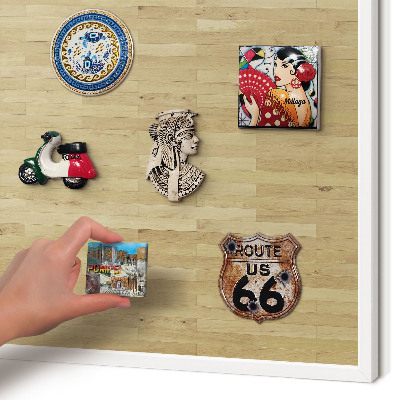 Tablero magnético metálico para souvenirs en color blanco Textura de madera