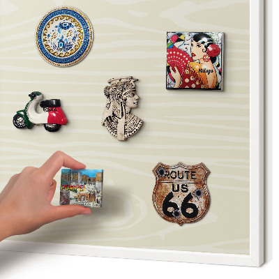 Tablero magnético de pared para imanes con marco blanco Grano beige