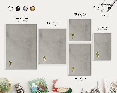 Tablero magnético de pared para imanes con marco blanco Fondo gris