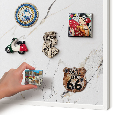 Tablero magnético de pared para imanes con marco blanco Elegancia moderna