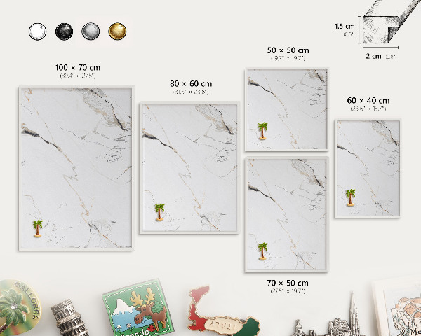 Tablero magnético de pared para imanes con marco blanco Elegancia moderna