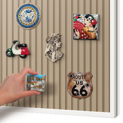 Tablero magnético metálico para souvenirs en color blanco Rayas verticales