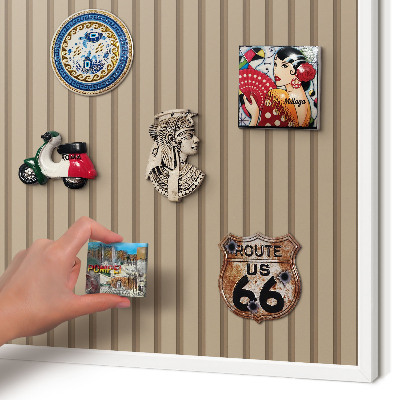 Tablero magnético metálico para souvenirs en color blanco Rayas verticales