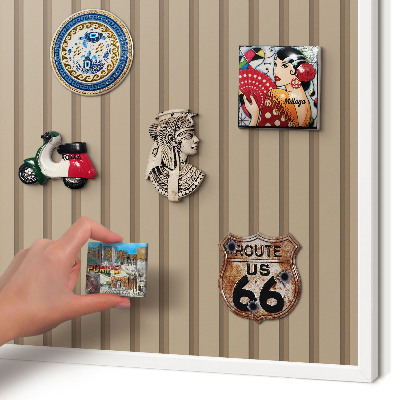 Tablero magnético metálico para souvenirs en color blanco Rayas verticales