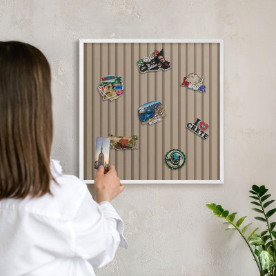 Tablero magnético metálico para souvenirs en color blanco Rayas verticales
