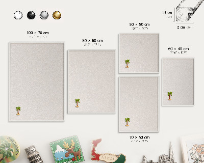 Tablero magnético de pared para imanes con marco blanco Textura cremosa