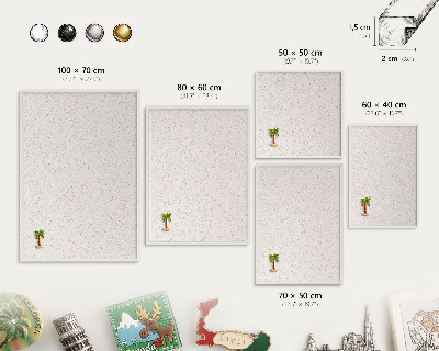 Tablero magnético de pared para imanes con marco blanco Puntos diminutos