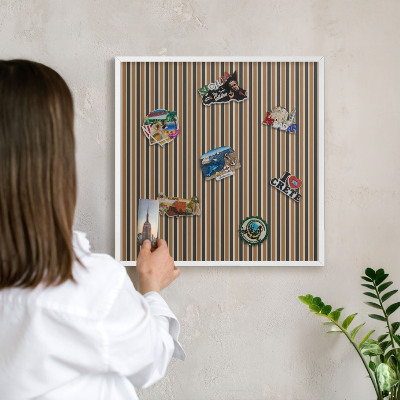 Tablero magnético metálico para souvenirs en color blanco Patrón geométrico