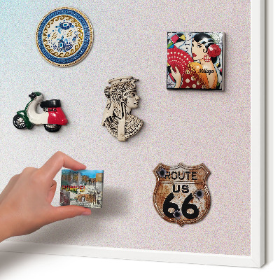 Tablero magnético de pared para imanes con marco blanco Abstracción en tonos pastel