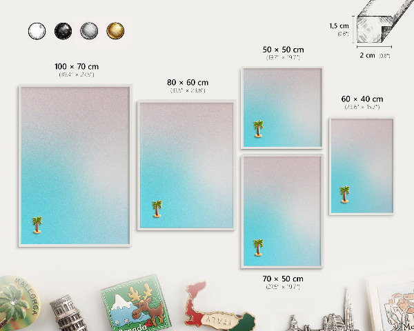 Tablero magnético de pared para imanes con marco blanco Abstracción en tonos pastel
