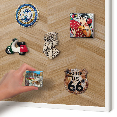 Tablero magnético de pared para imanes con marco blanco Espiga de madera