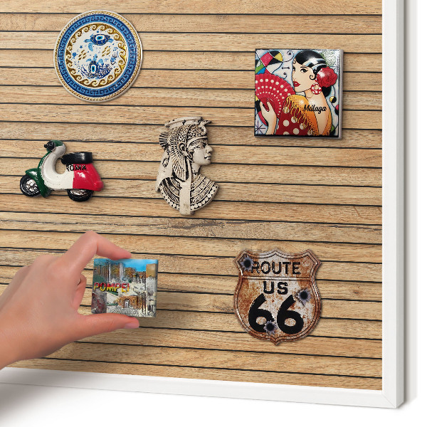 Tablero magnético de pared para imanes con marco blanco Tablas de madera
