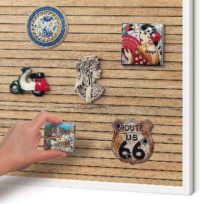Tablero magnético de pared para imanes con marco blanco Tablas de madera
