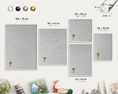 Tablero magnético de pared para imanes con marco blanco Elegancia sutil