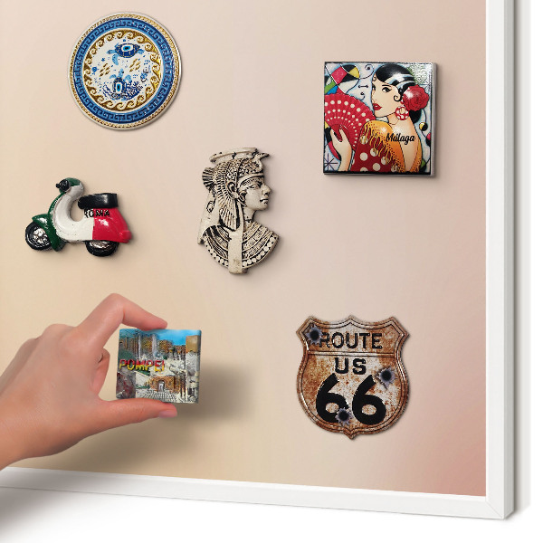 Tablero magnético de pared para imanes con marco blanco Beige suave