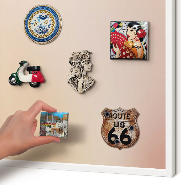 Tablero magnético de pared para imanes con marco blanco Beige suave