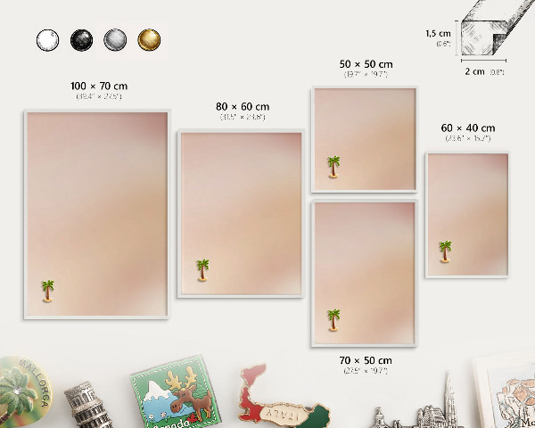 Tablero magnético de pared para imanes con marco blanco Beige suave