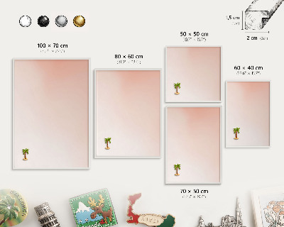Tablero magnético de pared para imanes con marco blanco Encanto pastel