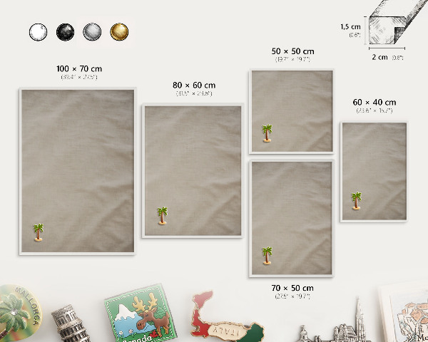 Tablero magnético de pared para imanes con marco blanco Beige tranquilo