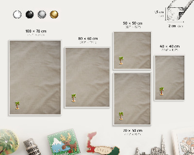 Tablero magnético de pared para imanes con marco blanco Beige tranquilo