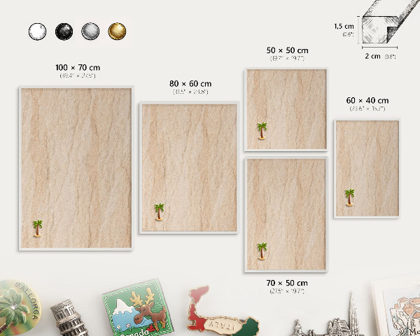 Tablero magnético de pared para imanes con marco blanco Elegancia natural