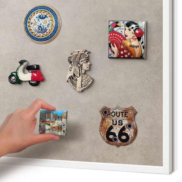 Tablero magnético metálico para souvenirs en color blanco Elegancia neutral