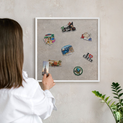 Tablero magnético metálico para souvenirs en color blanco Elegancia neutral