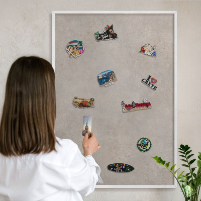 Tablero magnético metálico para souvenirs en color blanco Elegancia neutral