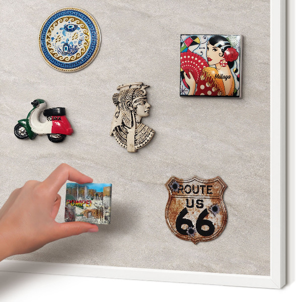 Tablero magnético de pared para imanes con marco blanco Elegancia delicada