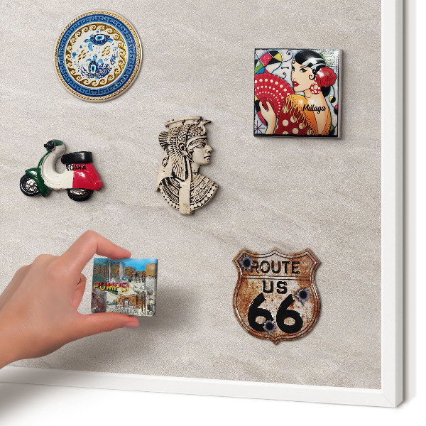 Tablero magnético de pared para imanes con marco blanco Elegancia delicada