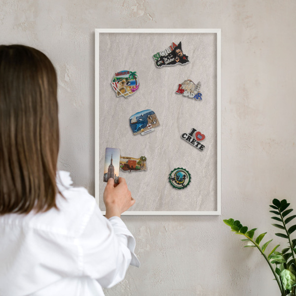 Tablero magnético de pared para imanes con marco blanco Elegancia delicada