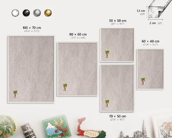 Tablero magnético de pared para imanes con marco blanco Elegancia delicada