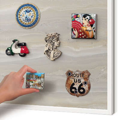 Tablero magnético de pared para imanes con marco blanco Textura de mármol