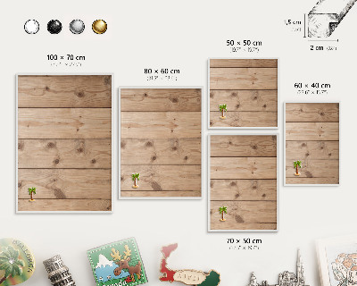 Tablero magnético metálico para souvenirs en color blanco Textura de madera