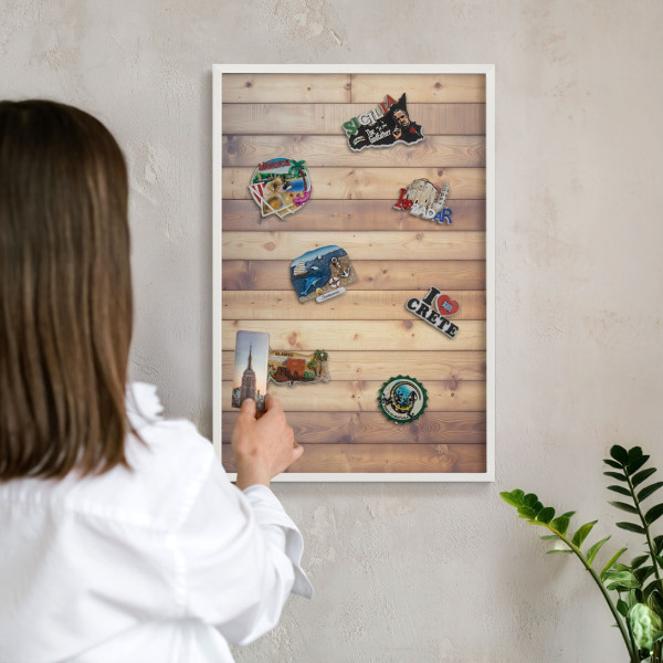 Tablero magnético metálico para souvenirs en color blanco Tablas de madera